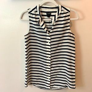 J Crew Striped Sleeveless Blouse